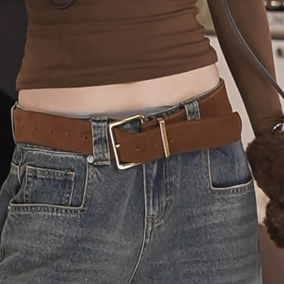 Mardialab 松息（slack）-棕色牛皮腰带