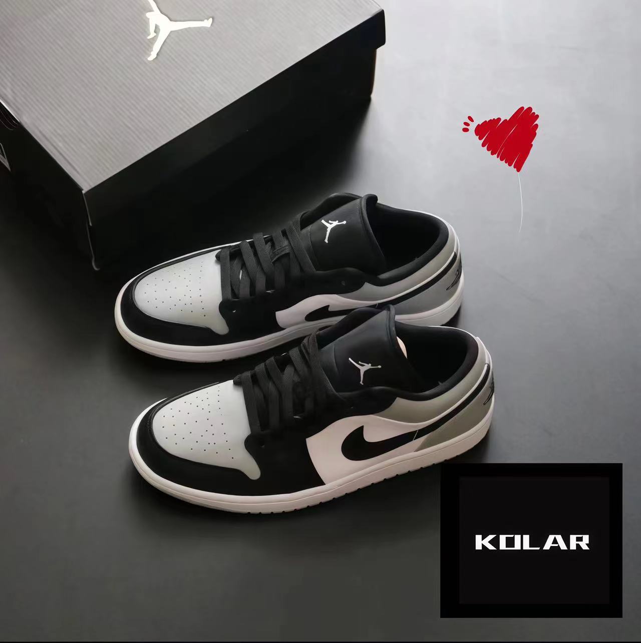 耐克正品鞋AirJordan1LowAJ1白黑影子灰复古时尚男女款白鞋运动鞋