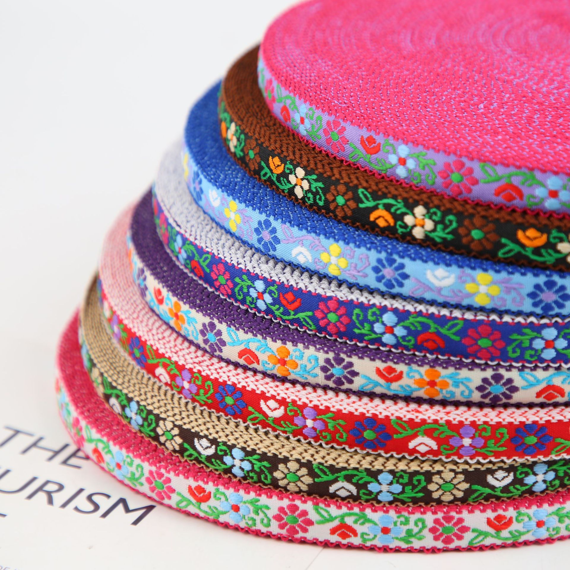 1.5cm木耳边蝴蝶结织带民族风织带发饰头饰织带民族服装服饰花边