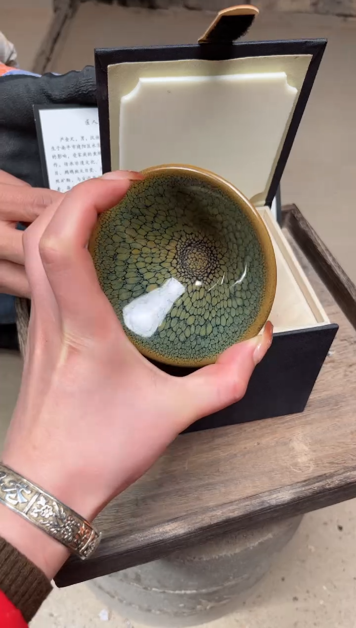 【闪购商品】瓷茶盏绿鹧鸪