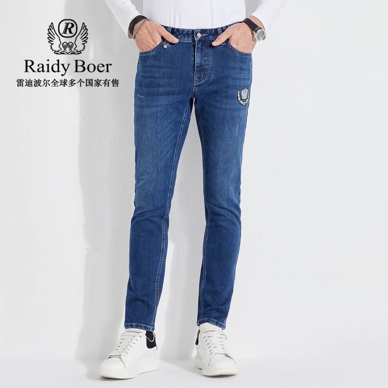 【皇冠贴布绣】Raidy Boer/雷迪波尔男秋新修身版型牛仔裤6007-50