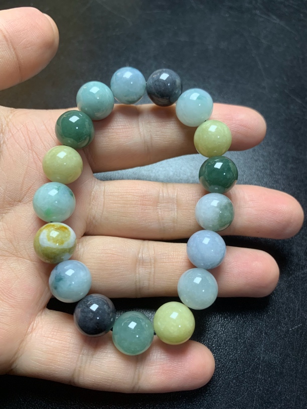 多宝手串特色珠串12mm缅甸天然翡翠A货现货