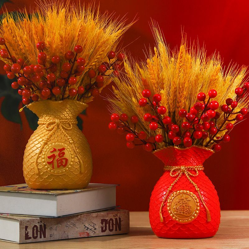 黄金麦穗花篮干花天然麦穗花卉田园摆件工艺品装饰摆件室内大麦花商品图