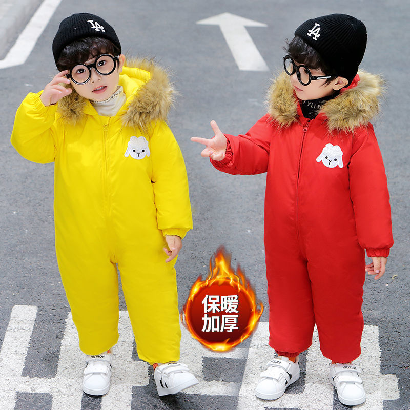 爆款儿童小孩棉衣小童外出新款大童男秋冬加厚棉服宝宝冬季爬服