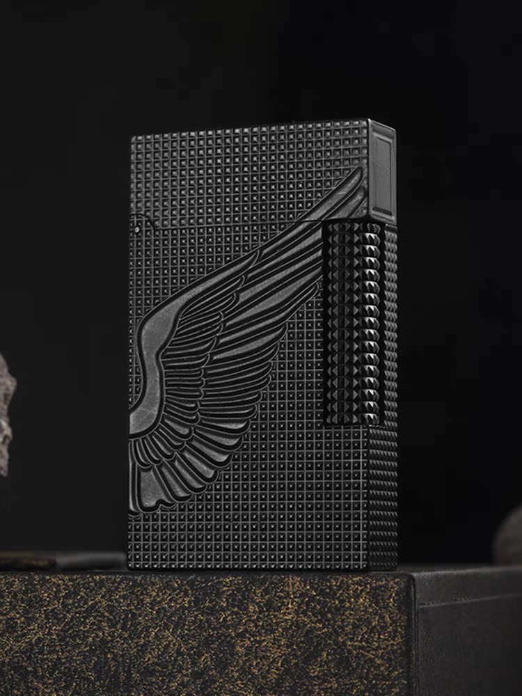 克雷斯侧滑纯铜充气朗声打火机天使之翼砂轮侧滑男士个性送礼物