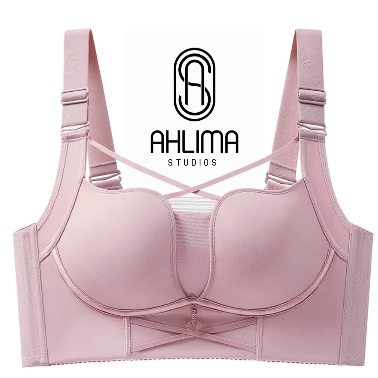 ahlima大码大胸显小聚拢收副乳防下垂大码内衣无钢圈全罩杯胸279