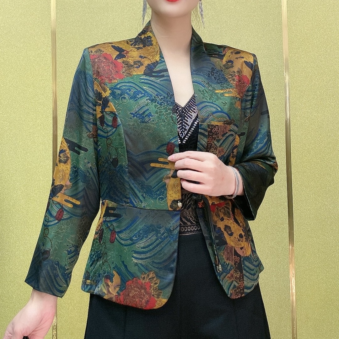 2803两面穿复古开衫西服外套气质