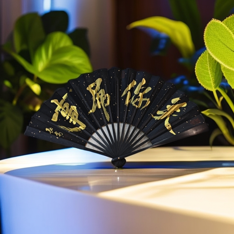 国风手写书法折扇定制，关你吊事，10寸15方洒金绢布防水