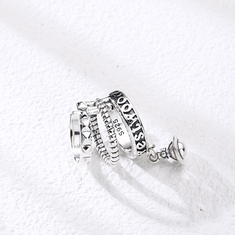 925银耳饰 个性简约三层耳夹 耳钉 耳环 耳扣 耳饰 潮饰品