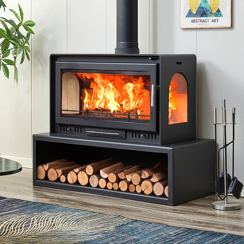 真火壁炉燃木柴取暖现代家用取暖火炉农村自建房别墅燃木真火壁炉