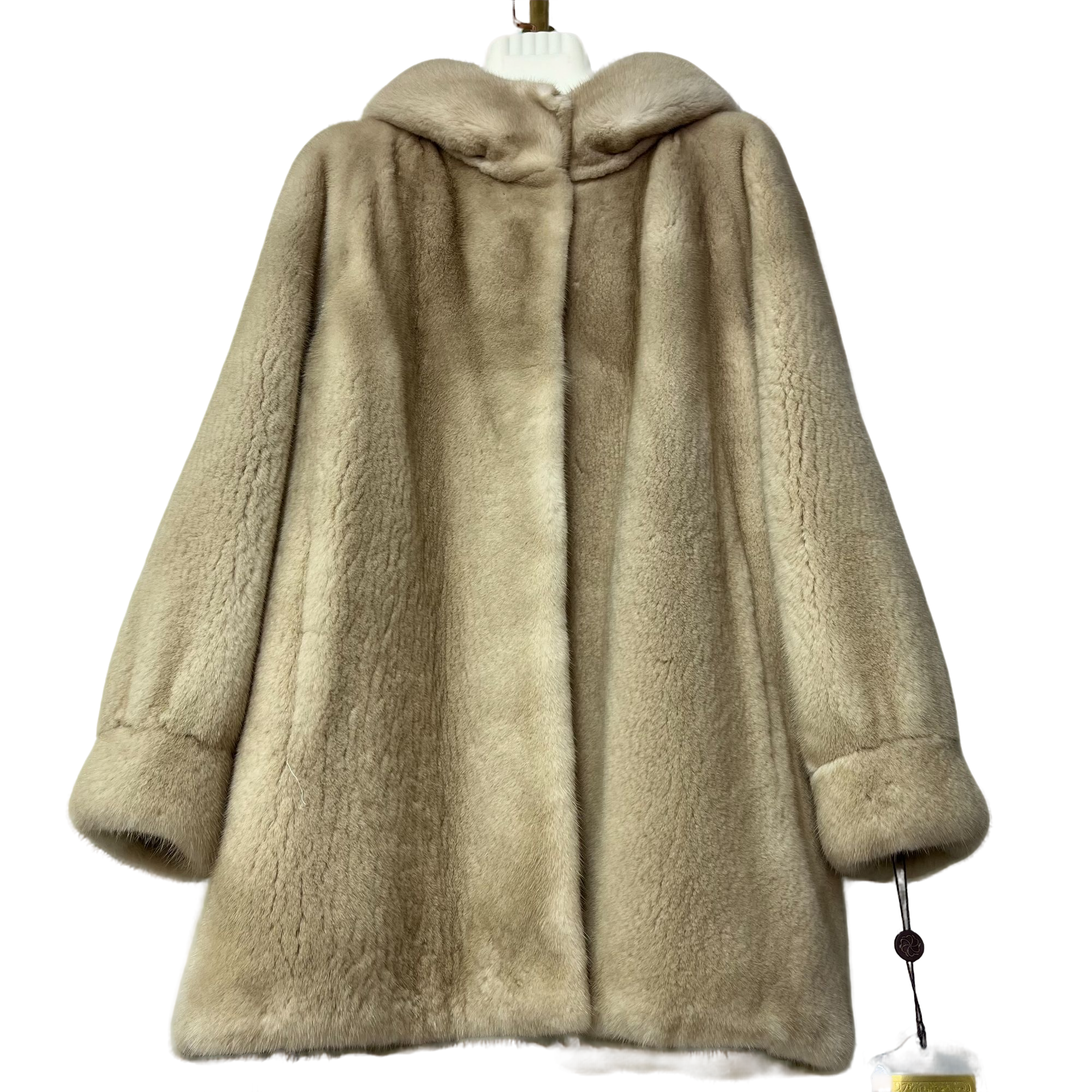 女款貂皮大衣休闲时尚百搭气质水貂皮草轻奢潮流连帽貂皮大衣