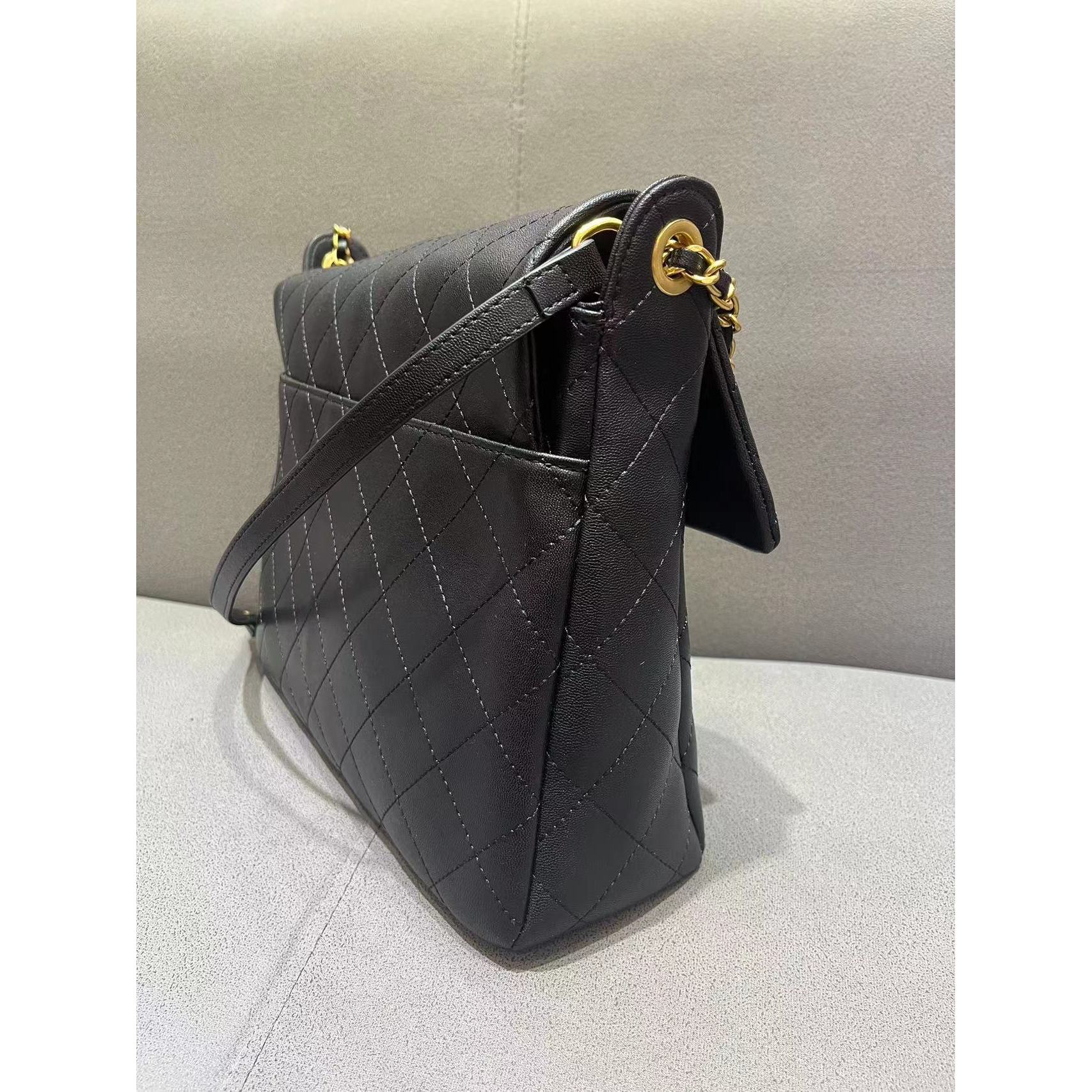 【B006-3860大号】黑色新款气质时尚轻奢百搭真皮手提单肩女包包