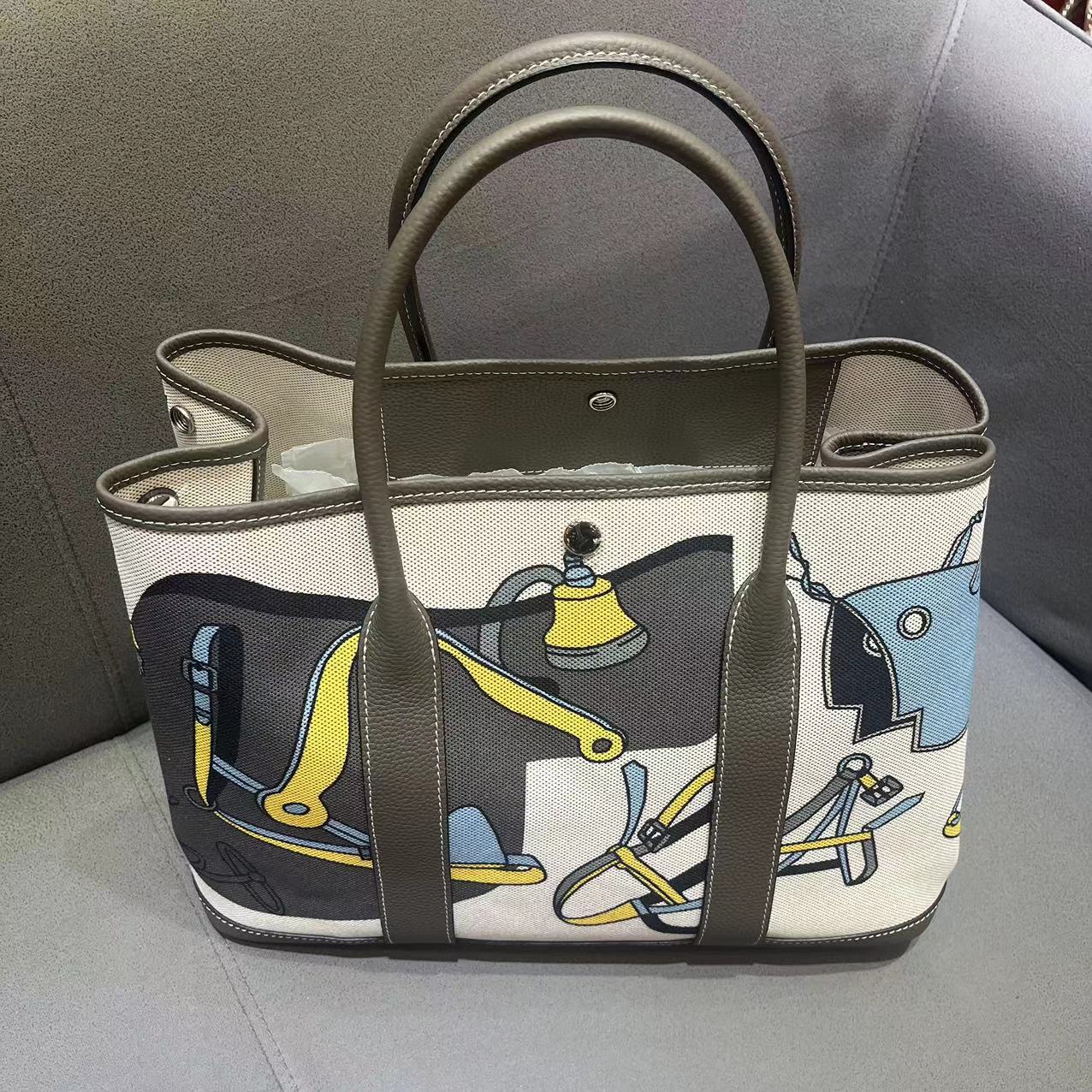 【B068-帆布花园】气质时尚轻奢百搭真皮手提单肩斜跨包