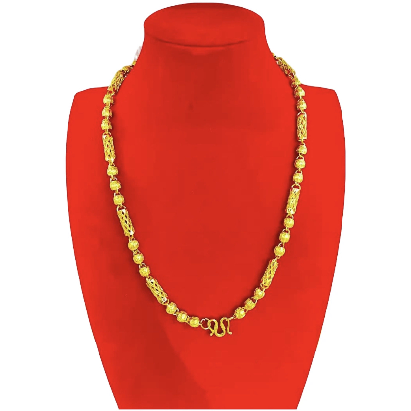 合金项链 （抖音好物）时尚高端  镂空竹节项链