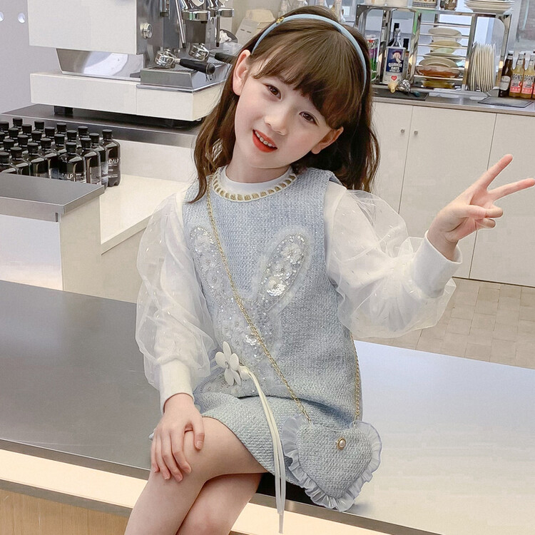 女童连衣裙2025春季新款儿童洋气女孩春秋裙子甜美范两件套公主裙