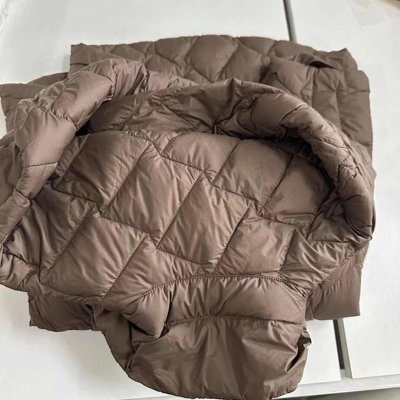 女士衬衫领大口袋秋冬季轻薄鹅绒羽绒服（偏大一码）