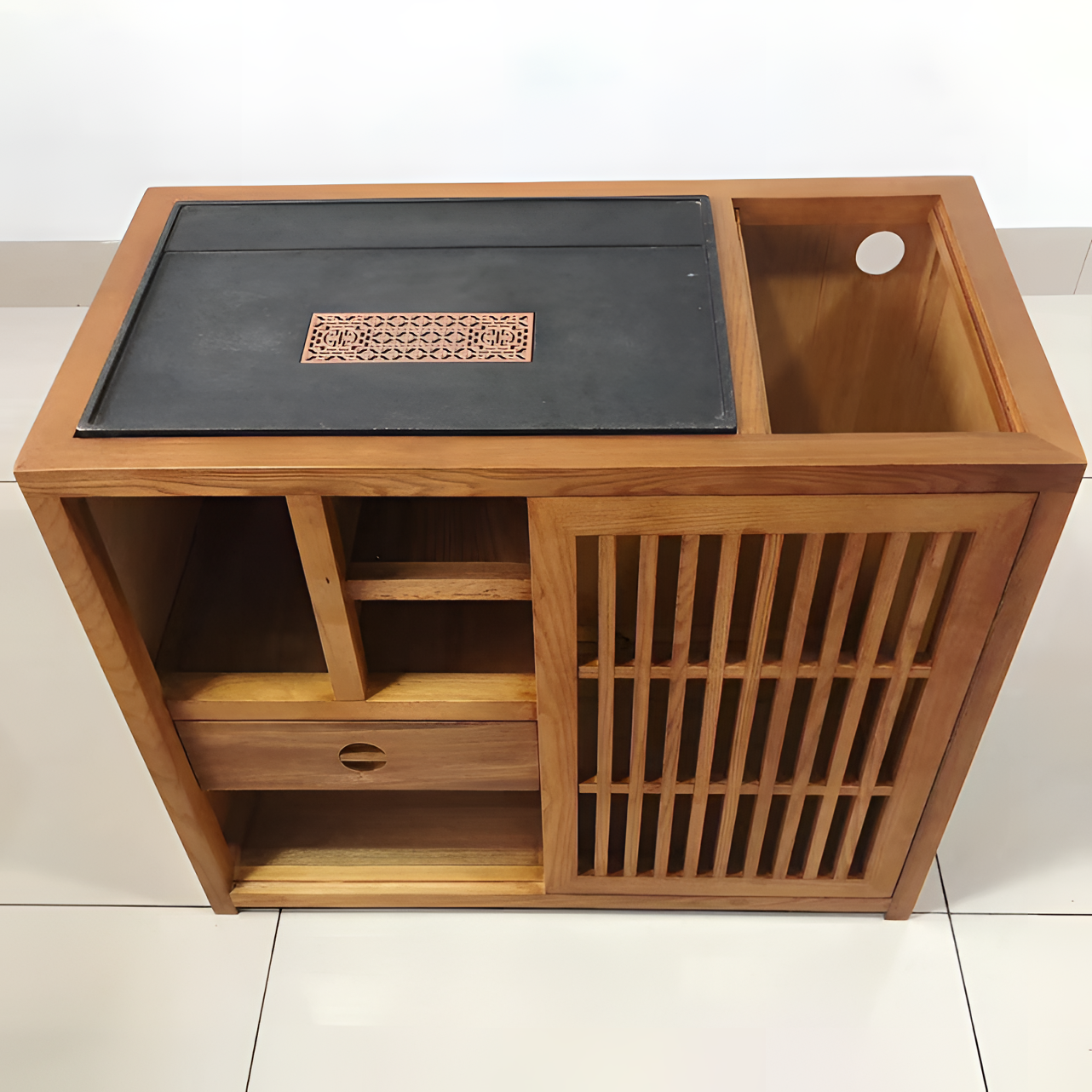 新中式悟静茶水柜白蜡木全实木材质客厅家用简约禅意阳台小茶桌