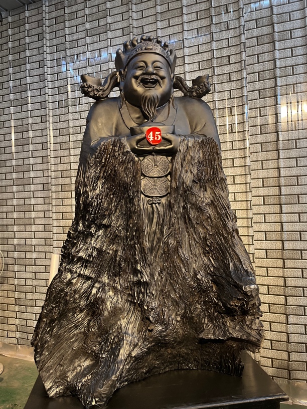 顺风顺水顺财神 招财进宝 红椿乌木材质落地摆件