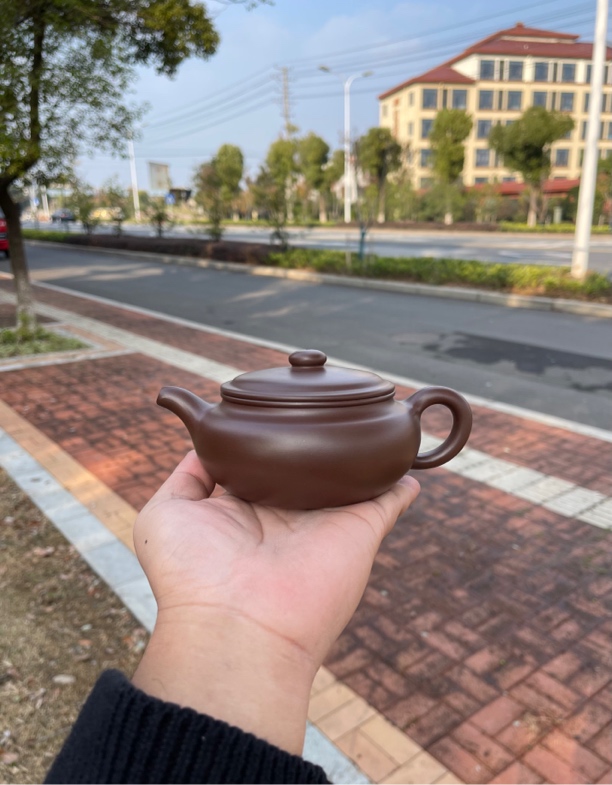 《扁腹壶》全手工制作原矿紫泥