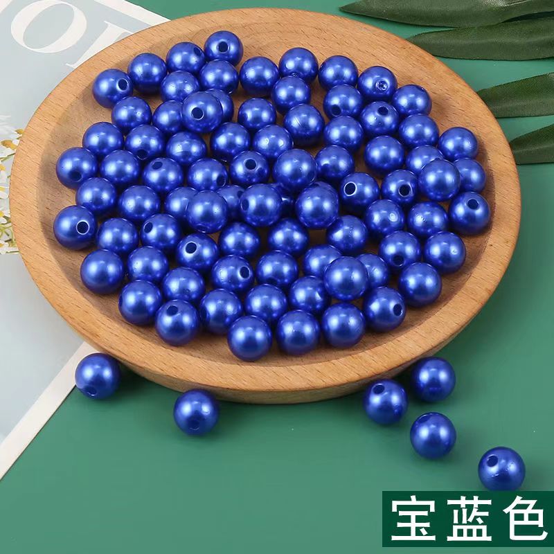 彩色12mm通孔无色差高亮仿珍珠2号花杆专用diy手工制作散珠装饰