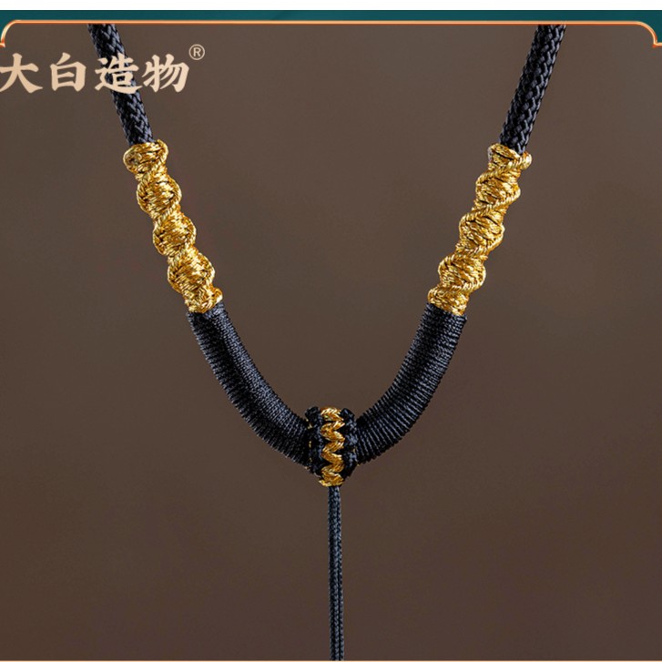 八宝挂绳平安扣编织玉坠绳子佛头吊坠编织手工编织挂件绳可调节