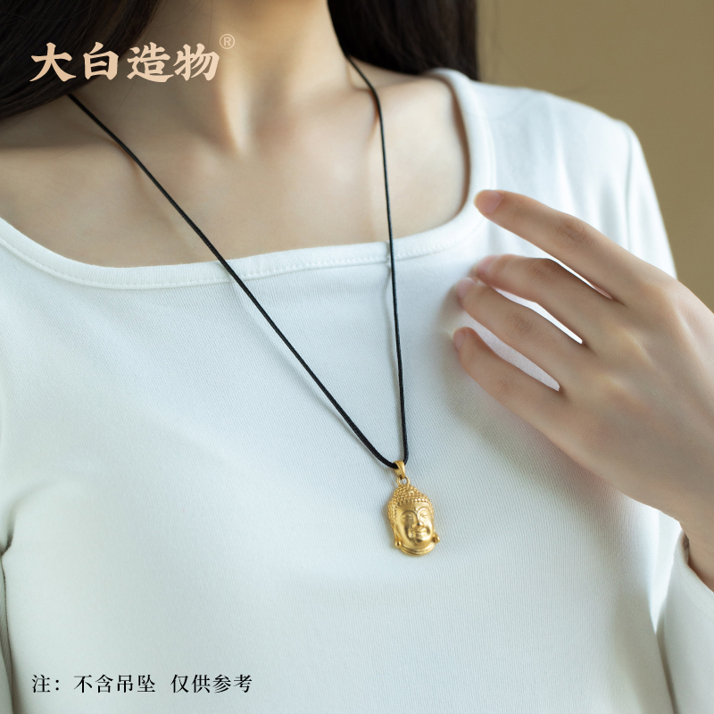 半成品加长横穿卡扣黑色蜡挂件细绳女士平安扣链子吊坠项链编织绳