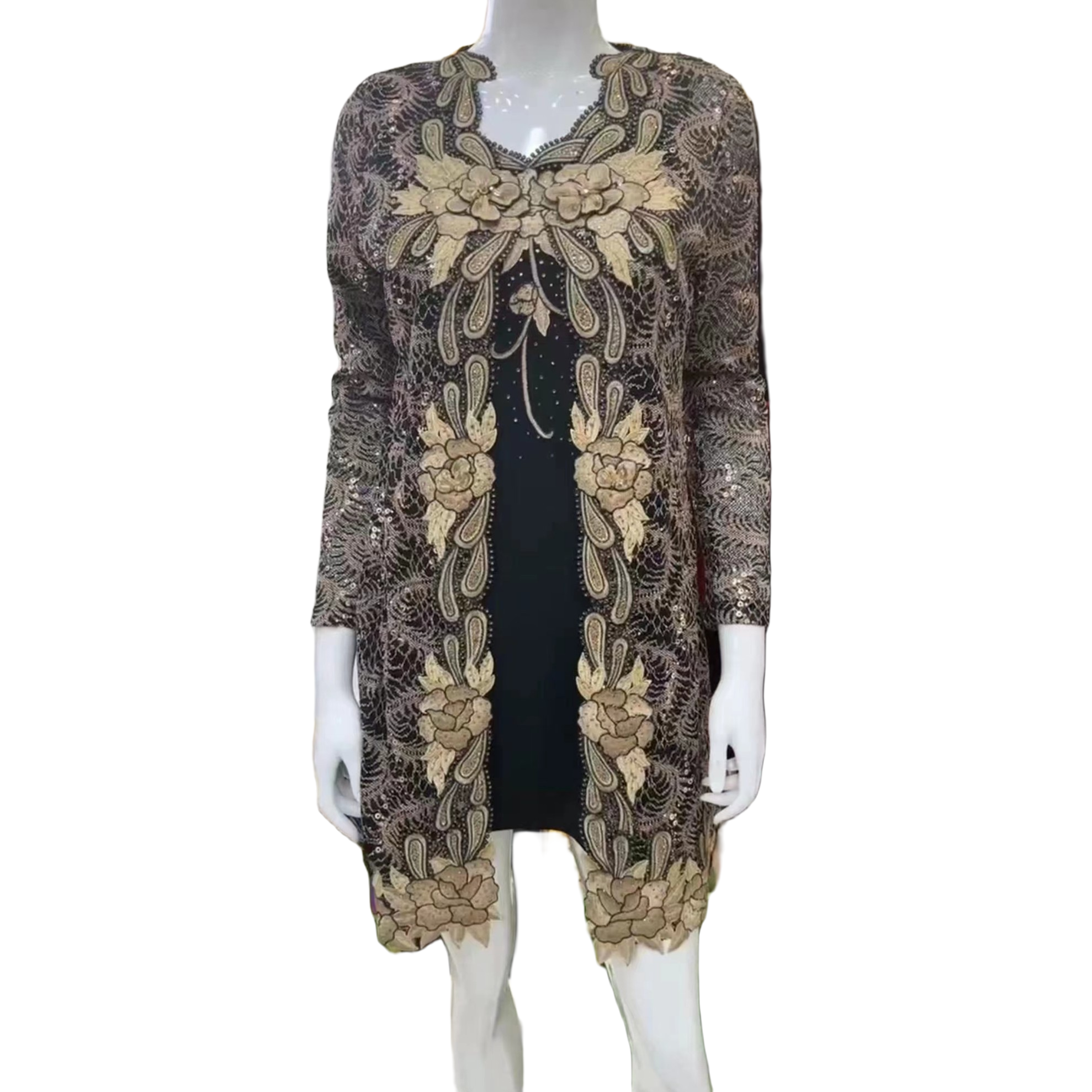 促销款秋季显瘦透气修身打底百搭喜妈妈连衣裙