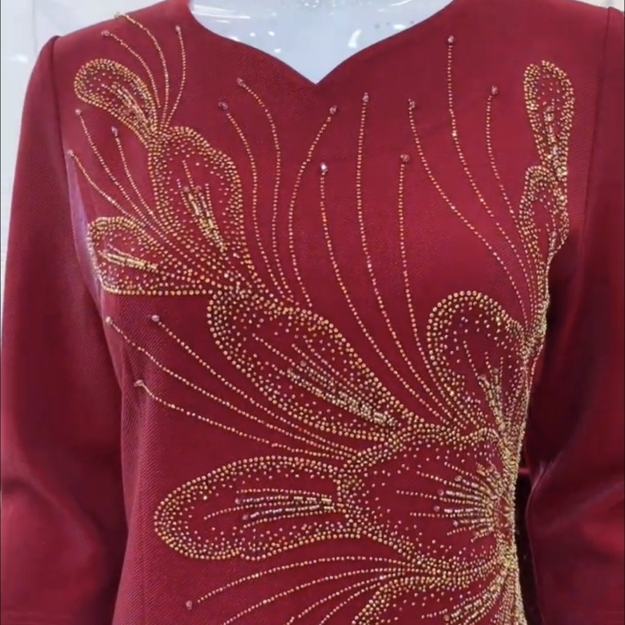 促销款爆款进口面料妈妈装旗袍礼服连衣裙87305
