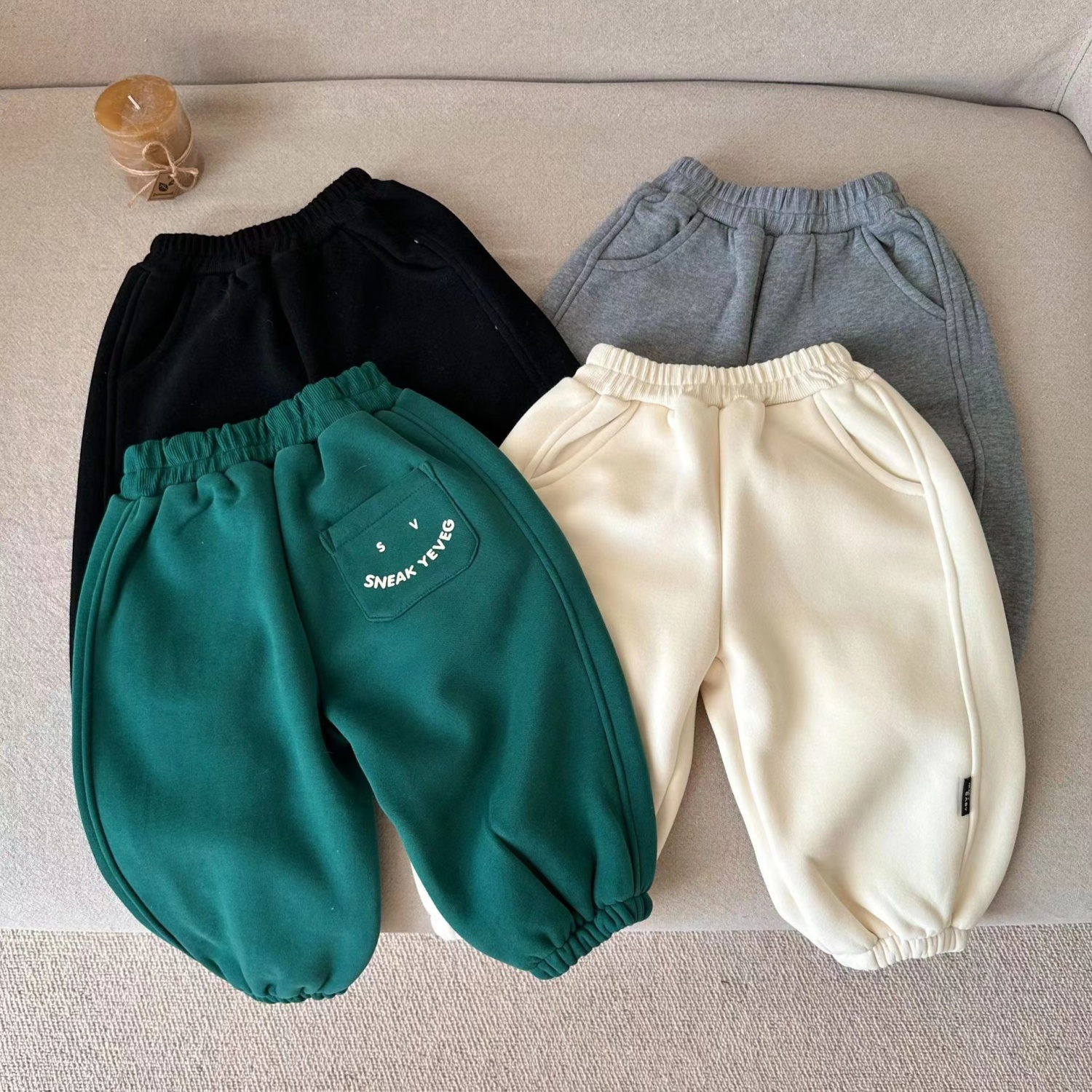 【小杨直播推荐】加厚冬季儿童衣服新款束脚裤男洋气宝宝卫裤秋冬休