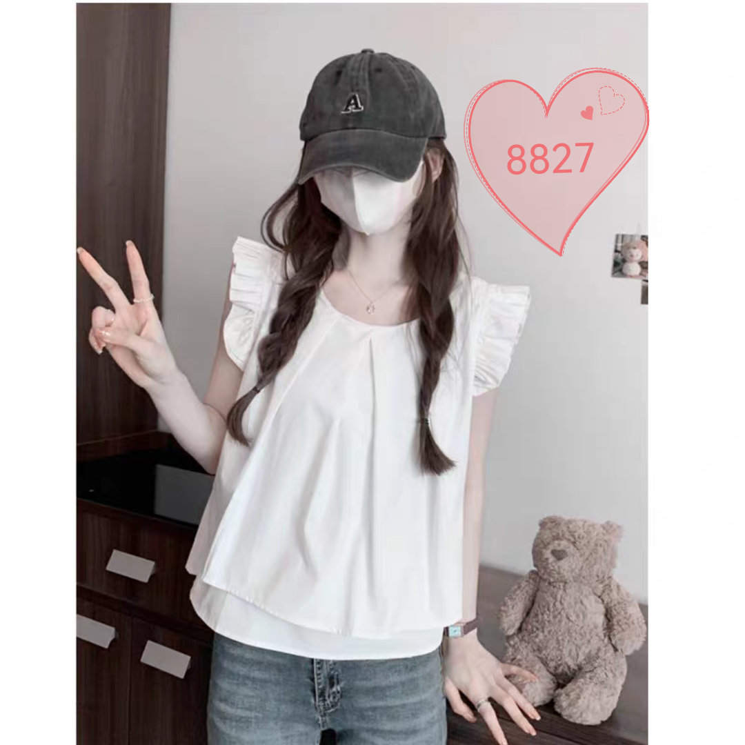 4号蒙禾轻奢蕾丝边上衣时尚百搭衬衫