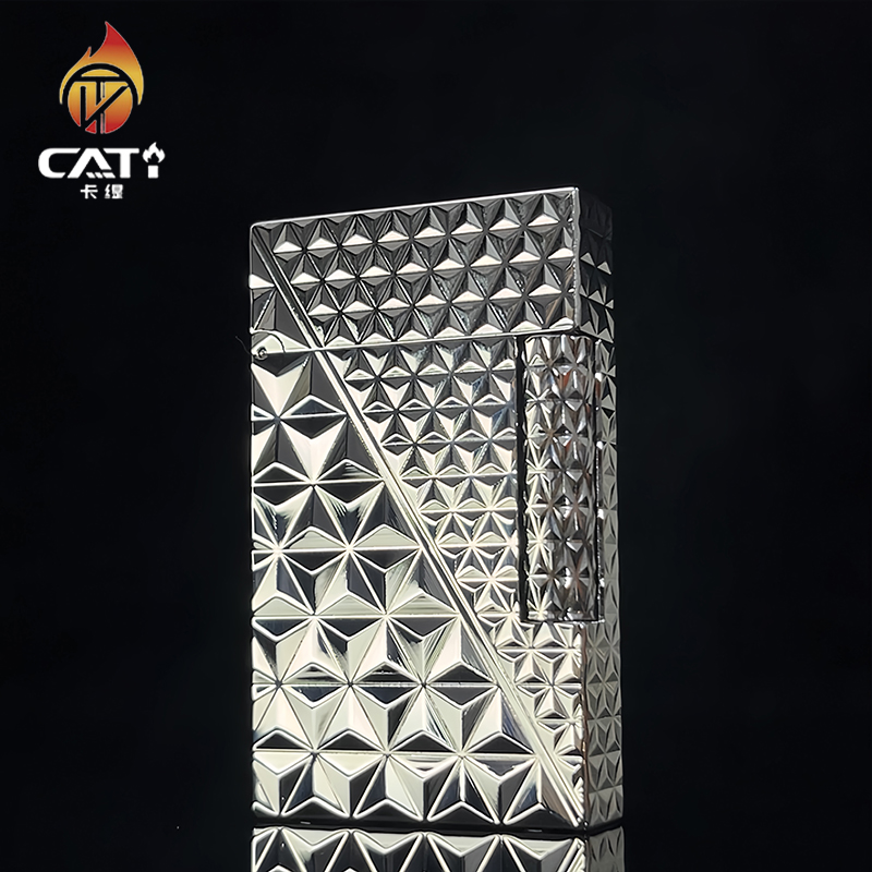 卡缇CATI正品 三花 银色朗声打火机Q