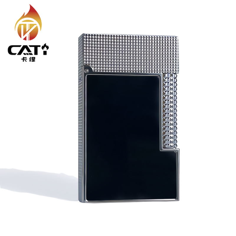 卡缇CATI 墨影 正品蓝宝石朗声打火机黑色银钉