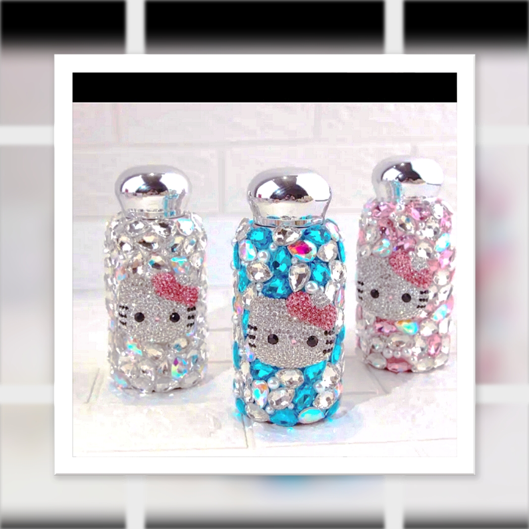 镶贴钻小香风KT猫迷你口袋304不锈钢保温瓶网红大石头220礼品杯