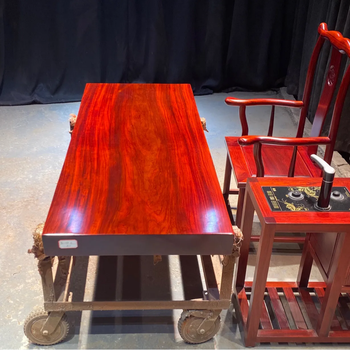 全方171*68*10cm非洲红梨实木大板桌茶桌餐桌办公桌书桌椅书房桌