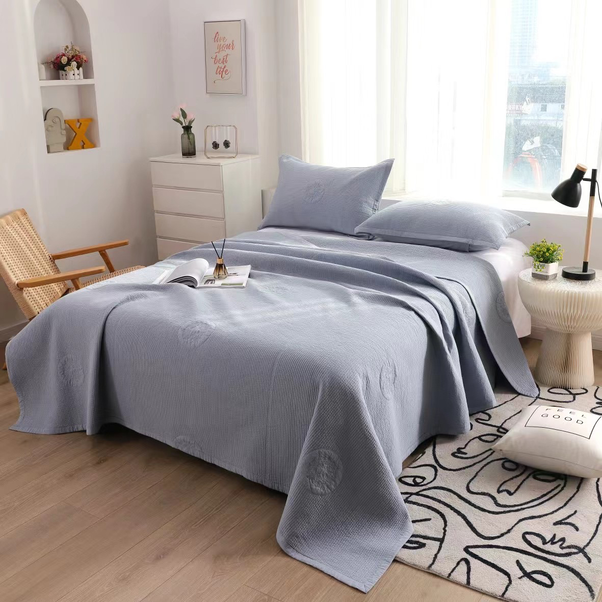 清仓款：外贸双面床盖三件套220×240