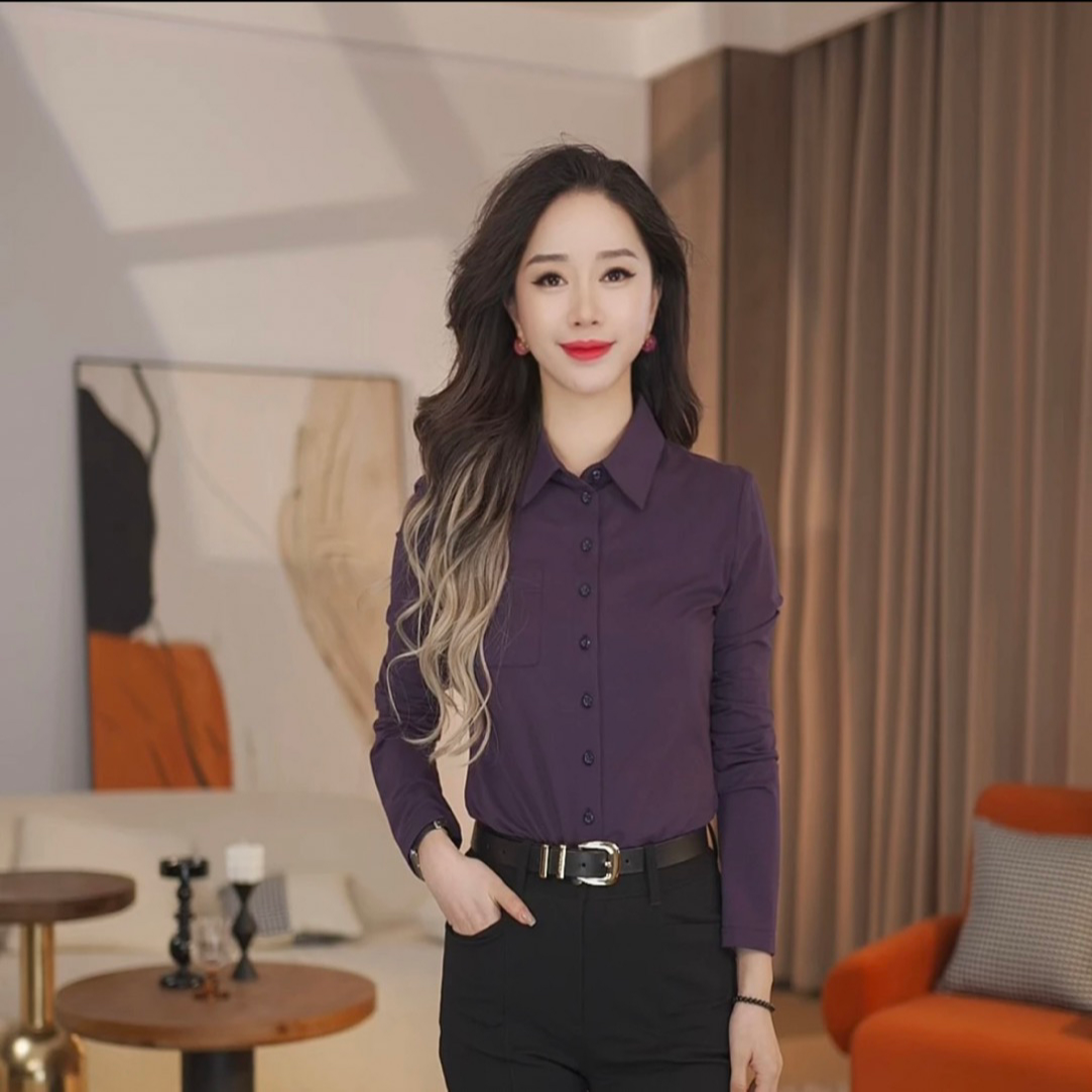 GIRDEAR/哥弟衬衣经典气质内搭通勤款简约纯色修身显瘦女1300820