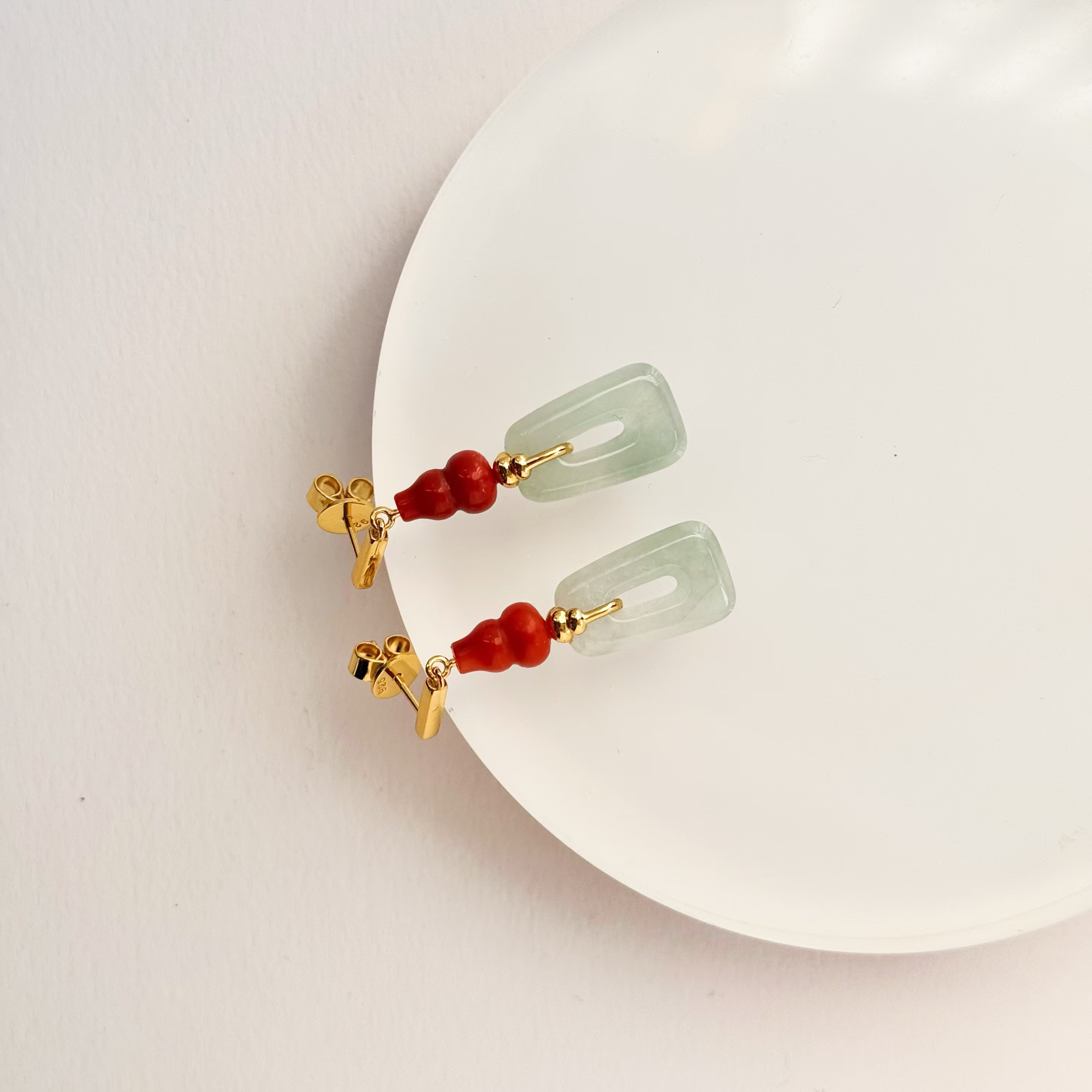 《赤瑞》S925翡翠南红耳环IDP11203024，多样性发其一