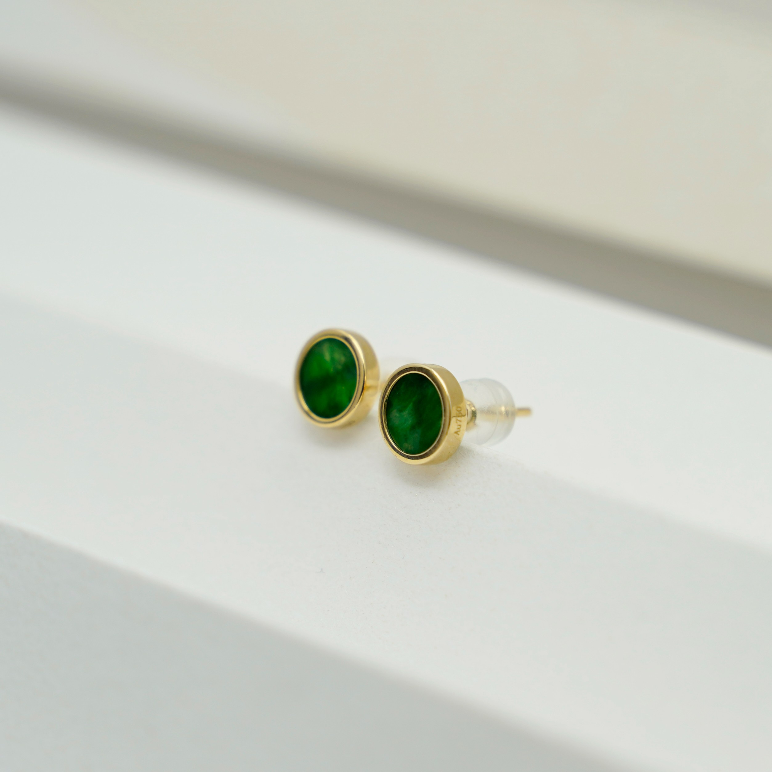 ＃【圆满】G18K翡翠耳钉P11203139