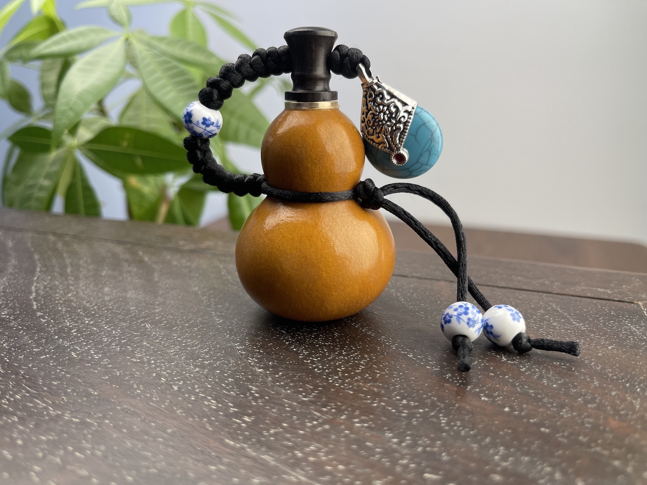 天然手捻包浆八宝葫芦可开盖空心便携装香水小丸挂件