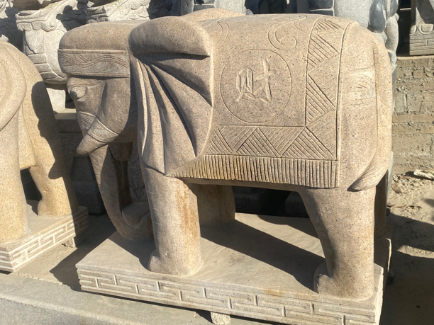 户外庭院整石石头雕刻狮子大象景观园林麒麟居家工艺定制