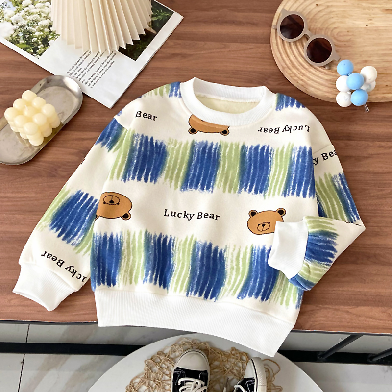 【厂长专属】季节套头洋气打底圆领宽松保暖加绒加厚卫衣男童