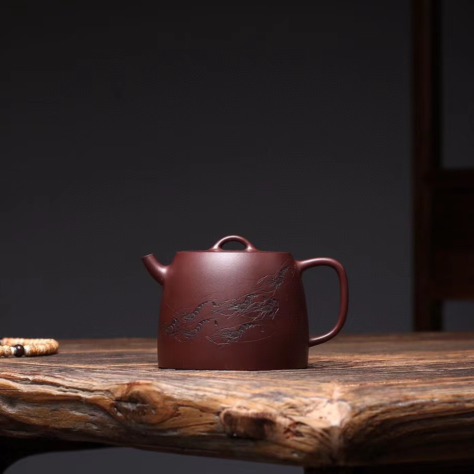 【爷爷范紫砂】宜兴紫砂壶汉铎精品原矿一厂紫泥容量350cc