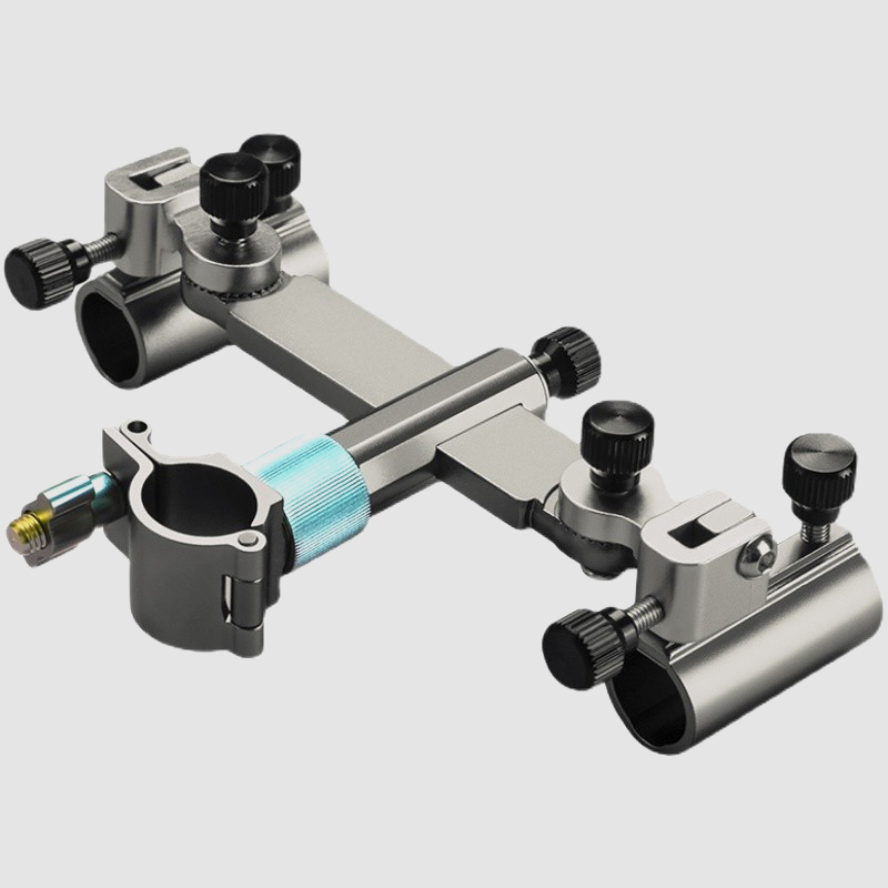 双炮台钓鱼支架可调通用钓椅架杆专用吊椅配件一拖二万向炮台支架