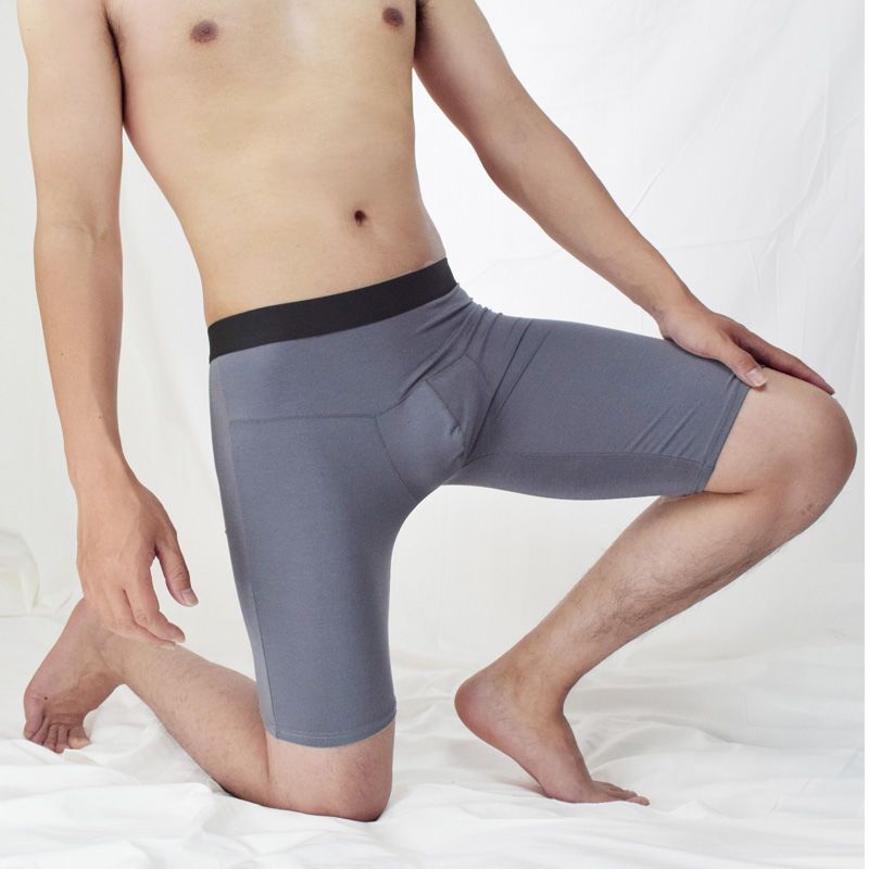 2条装男士内裤加长防磨腿平角裤高弹防卷边透气运动四角裤