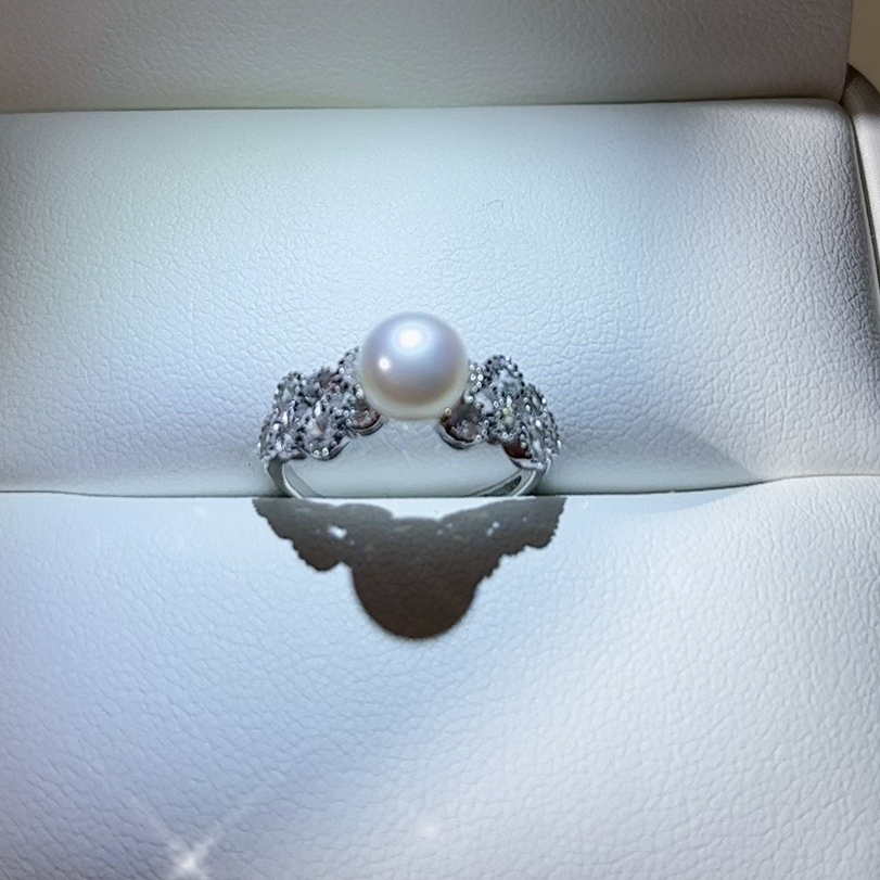 6-7mm天然珍珠S925银配件2024新款简约百搭时尚白色珍珠