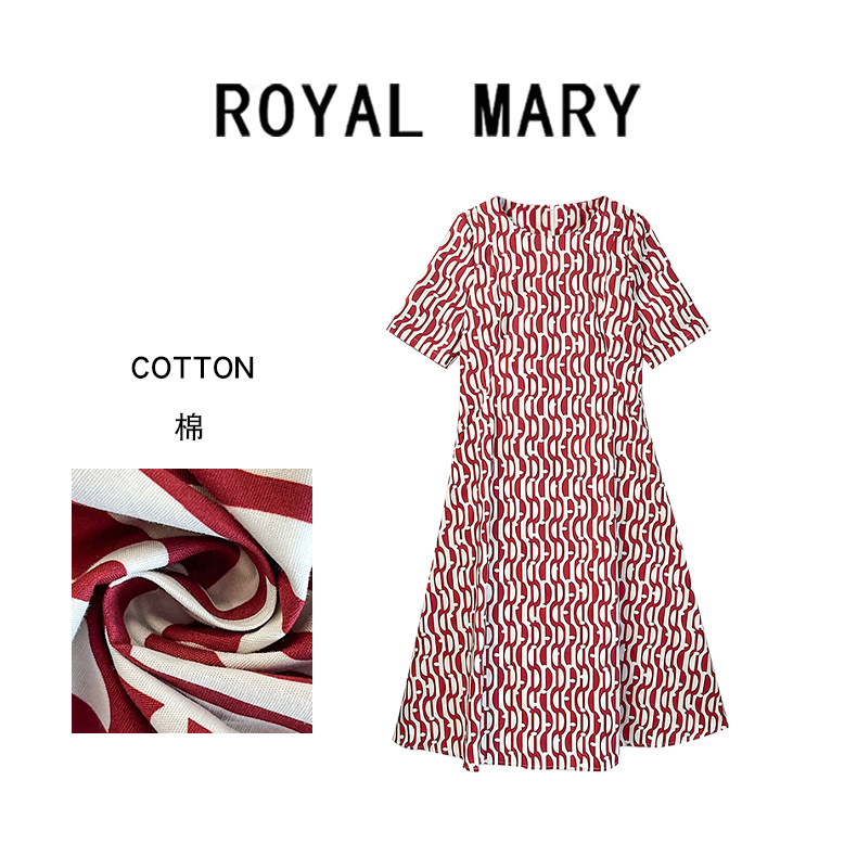 ROYAL MARY【花样年华】优雅减龄时尚收腰显瘦A字裙连衣裙A23.FM276