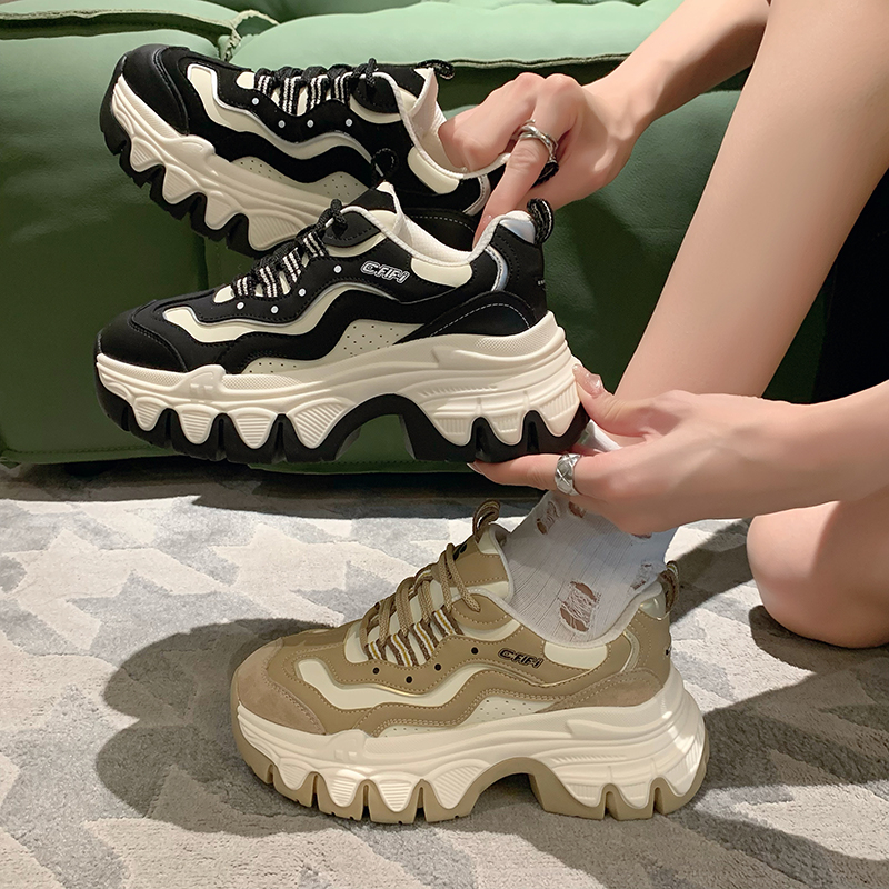 鞋子女鞋春秋运动鞋网红百搭透气厚底韩版系带老爹鞋ins时尚6693