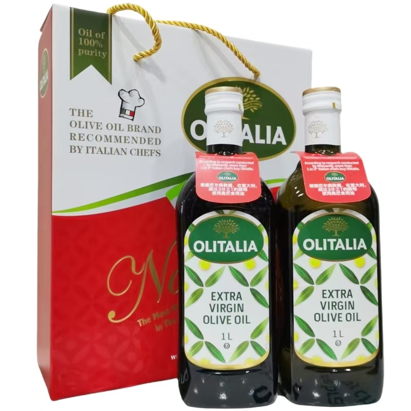 意大利进口olitalia奥尼特级初榨橄榄油1000mlX2瓶礼盒食用油凉拌