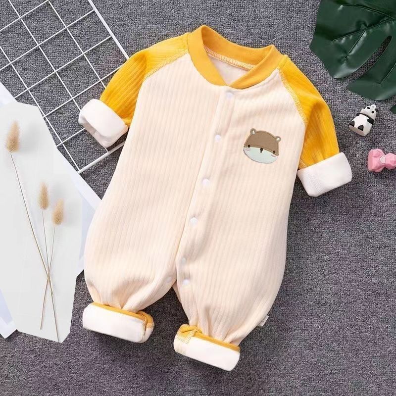 【冬季大促】婴儿幼儿加绒连体衣秋冬季加厚保暖宝宝无骨哈衣百搭