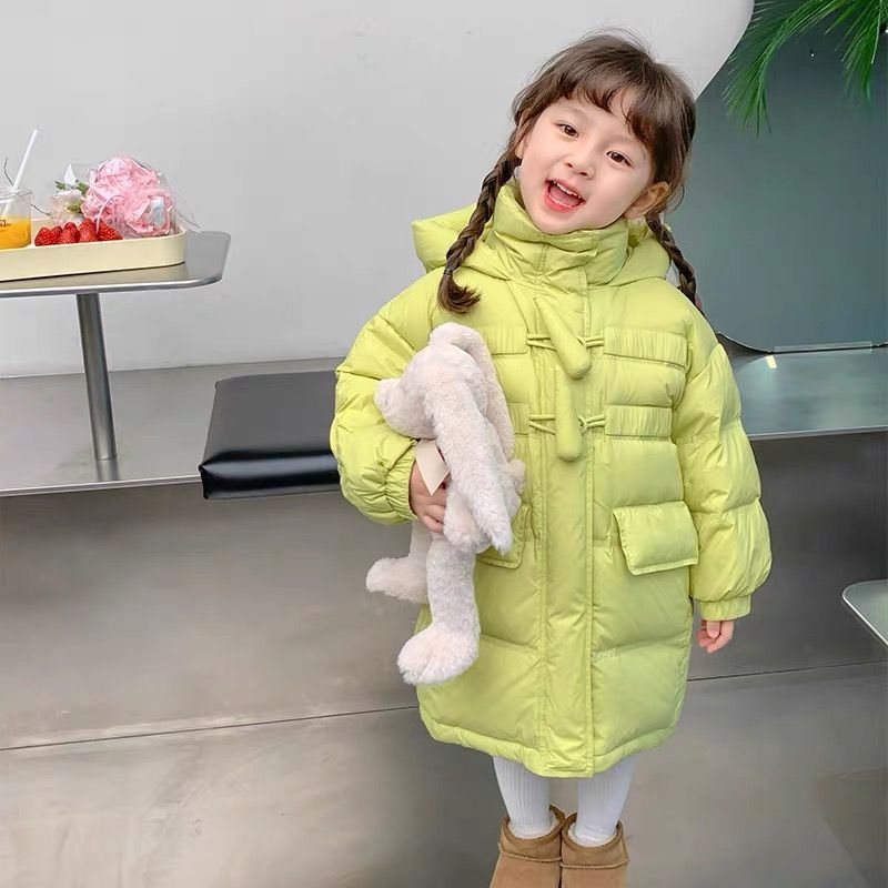 【巴拉甄选】反季女童羽绒服加厚2023新款冬季中长款儿童白鸭绒洋